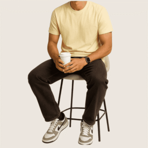 American Dora Men's Plain Light Yellow Cotton T-Shirt – 180 GSM | Summer Wardrobe Essential