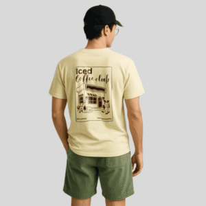 American Dora Men's Printed Cream Coffee Cotton T-Shirt – 180 GSM | Everyday Statement Tee for Indian Summers