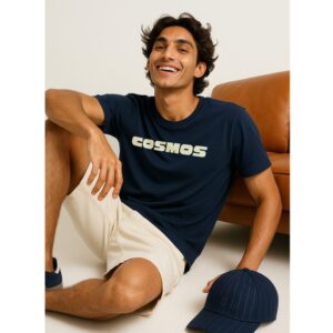 Blue Printed T-Shirt for Men – American Dora | Vibrant Comfort and Style